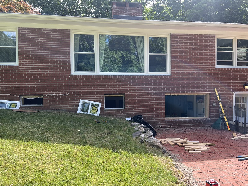 Prepare to basement to install new windows 